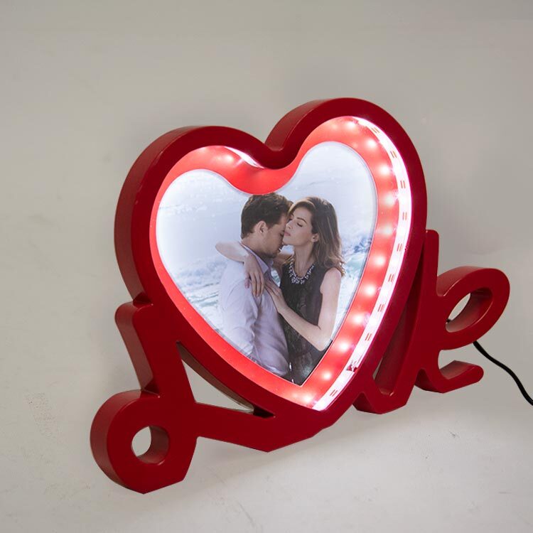 Kalpli Love Sihirli Ayna - Led Işıklı Çerçeve - 2