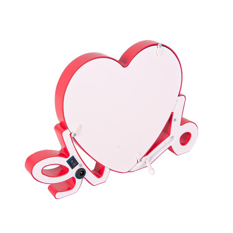Kalpli Love Sihirli Ayna - Led Işıklı Çerçeve - 10