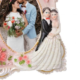 Kantri Kabartmalı Gelin Damat Fotoğraf Çerçevesi - 2