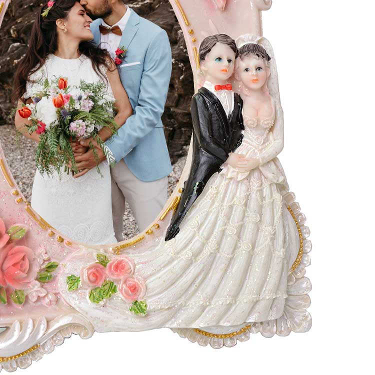 Kantri Kabartmalı Gelin Damat Fotoğraf Çerçevesi - 2