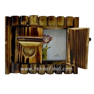 Kapaklı Yatay Bambu Fotoğraf Çerçevesi - 10x15 - 2