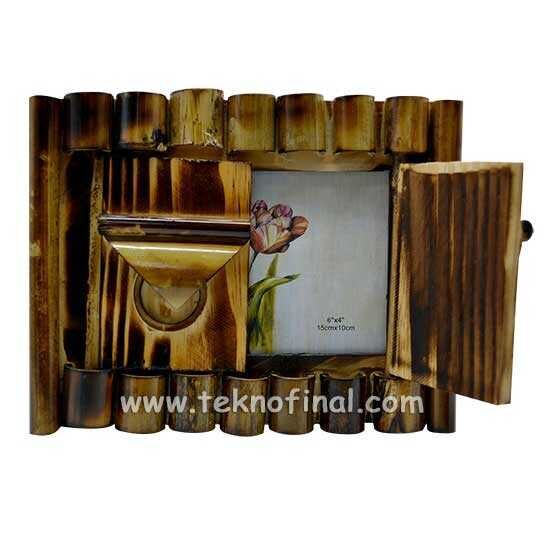 Kapaklı Yatay Bambu Fotoğraf Çerçevesi - 10x15 - 2