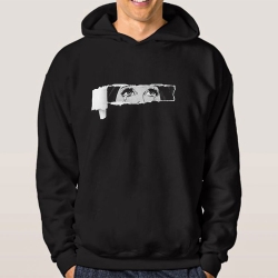 Kapşonlu Siyah Sweatshirt - 4