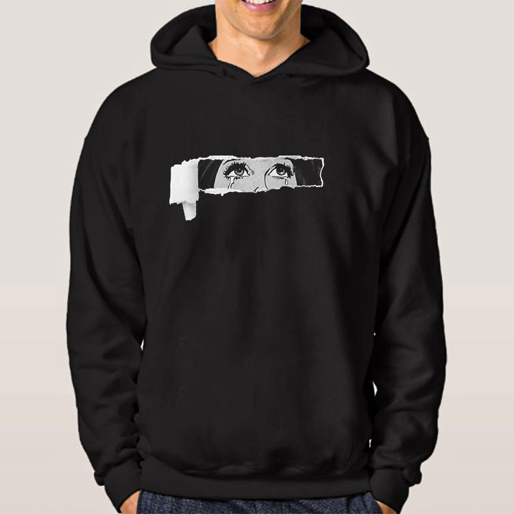 Kapşonlu Siyah Sweatshirt - 4