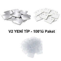 Kare Buton Rozet Malzeme Seti 50mm - 100 Adet - Yeni Tip V2 - Goldpix