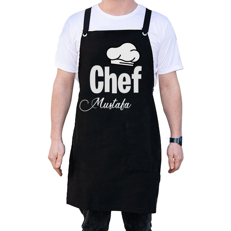 Keten Siyah Masterchef Mutfak Önlüğü