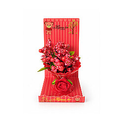 Kırmızı Mini Çiçek Buketi - 12'li Kutulu Set - 3