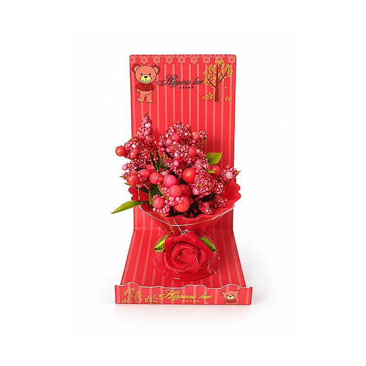 Kırmızı Mini Çiçek Buketi - 12'li Kutulu Set - 3