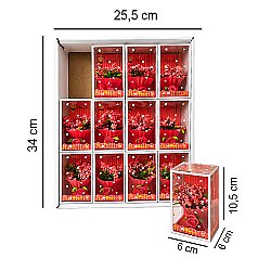 Kırmızı Mini Çiçek Buketi - 12'li Kutulu Set - 4