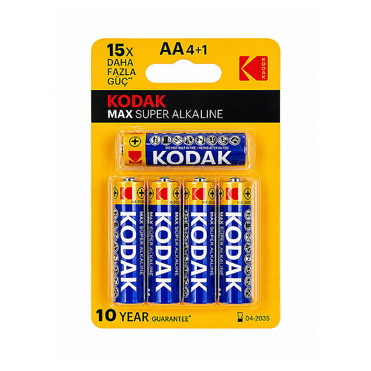 Kodak 15X Max Super Akaline Standart Kalem Pil - AA4+1 - 1