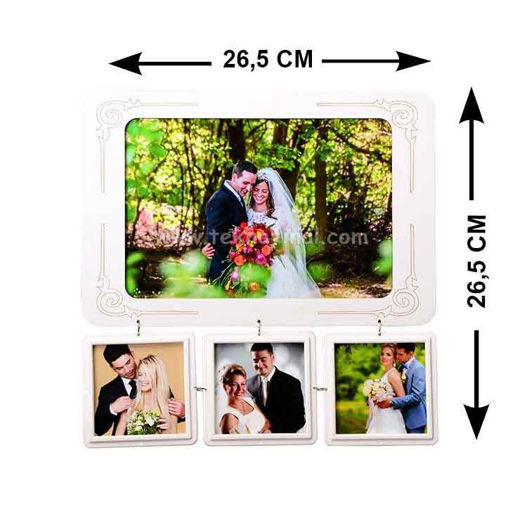 Vıntage 3+1 Kolaj Çoklu Fotoğraf Çerçevesi 26,5X26,5 Cm - 3
