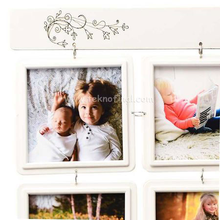 Vıntage 9'lu Kolaj Çoklu Dikey Fotoğraf Çerçevesi 27x30 - 4
