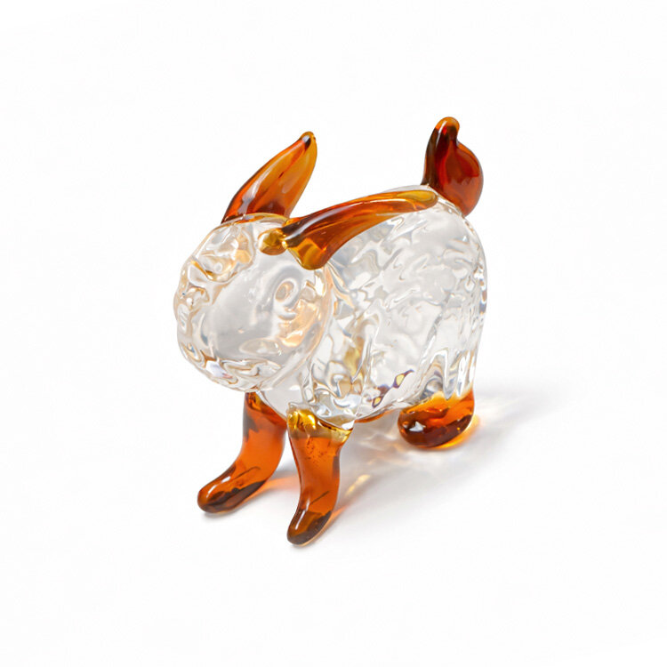 Dekoratif Tavşan Figürlü Kristal Cam Biblo - 2