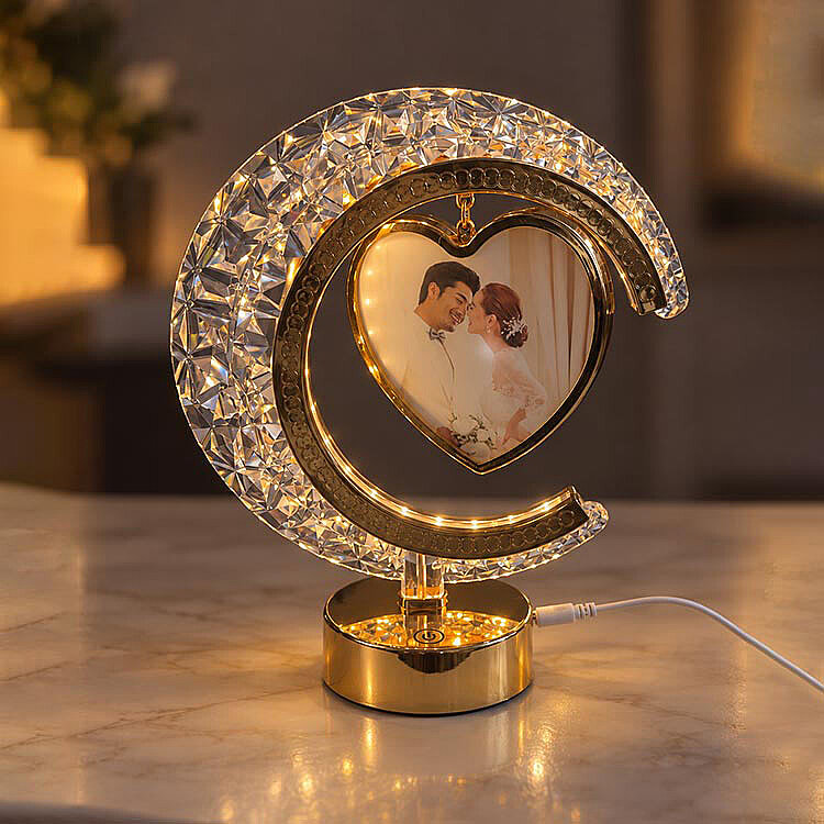 Kristal Hilal Fotoğraf Çerçevesi - Led Işıklı Çerçeve - 2