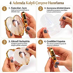 Kristal Hilal Fotoğraf Çerçevesi - Led Işıklı Çerçeve - 3