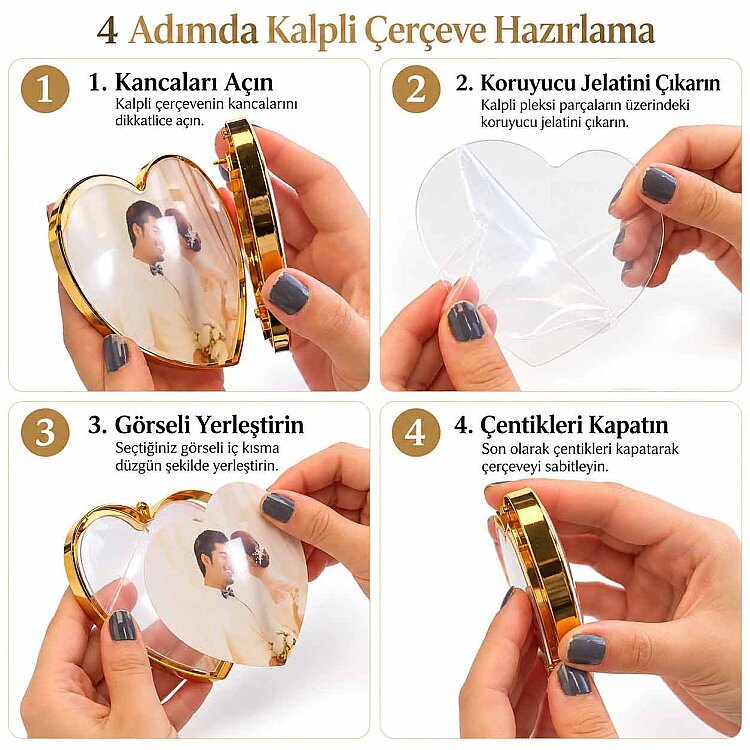 Kristal Hilal Fotoğraf Çerçevesi - Led Işıklı Çerçeve - 3