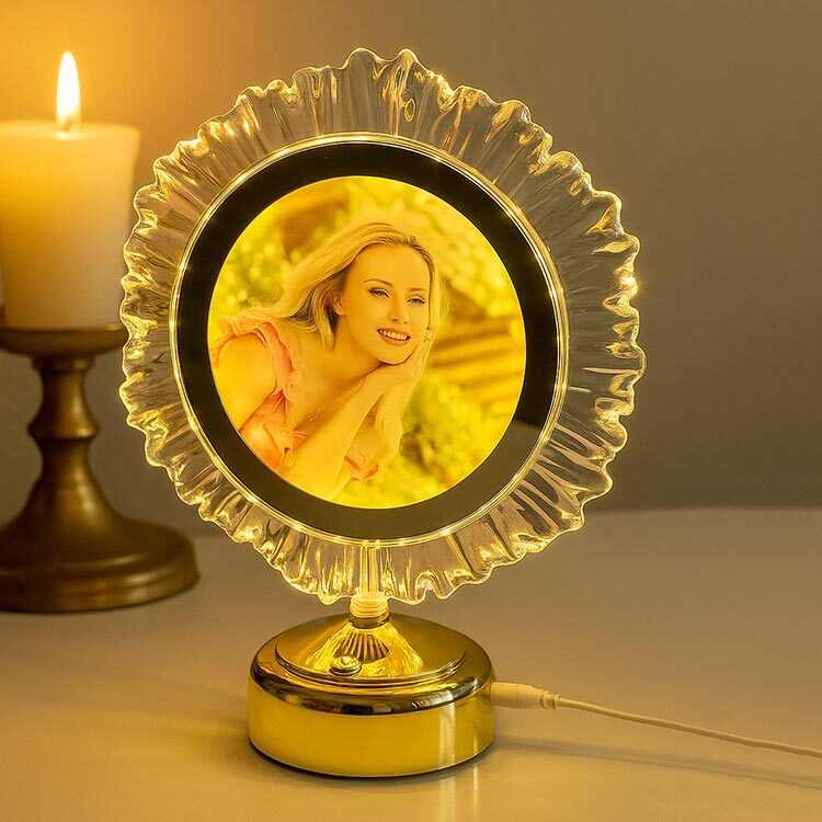 Kristal Yuvarlak Ledli Fotoğraf Çerçevesi - 20x26cm - 2
