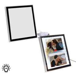 Kuru Çiçekli Çift Fotoğraflı Sihirli Ayna - Led Işıklı Çerçeve - NobbyStar