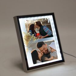 Kuru Çiçekli Çift Fotoğraflı Sihirli Ayna - Led Işıklı Çerçeve - NobbyStar (1)