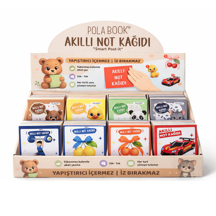 Kutulu Akıllı Not Kağıdı 7x7cm 50 Yaprak Yapışkansız Post-it - 80 Adet - 7