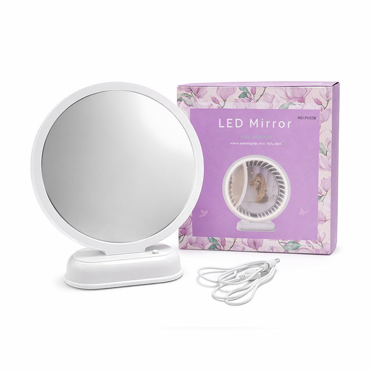 Led Işıklı 3D Yuvarlak Fotoğraflı Sihirli Ayna - 1