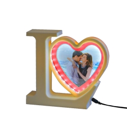 Led Işıklı Fotoğraflı Love Kalpli Dekoratif Sihirli Ayna - 11