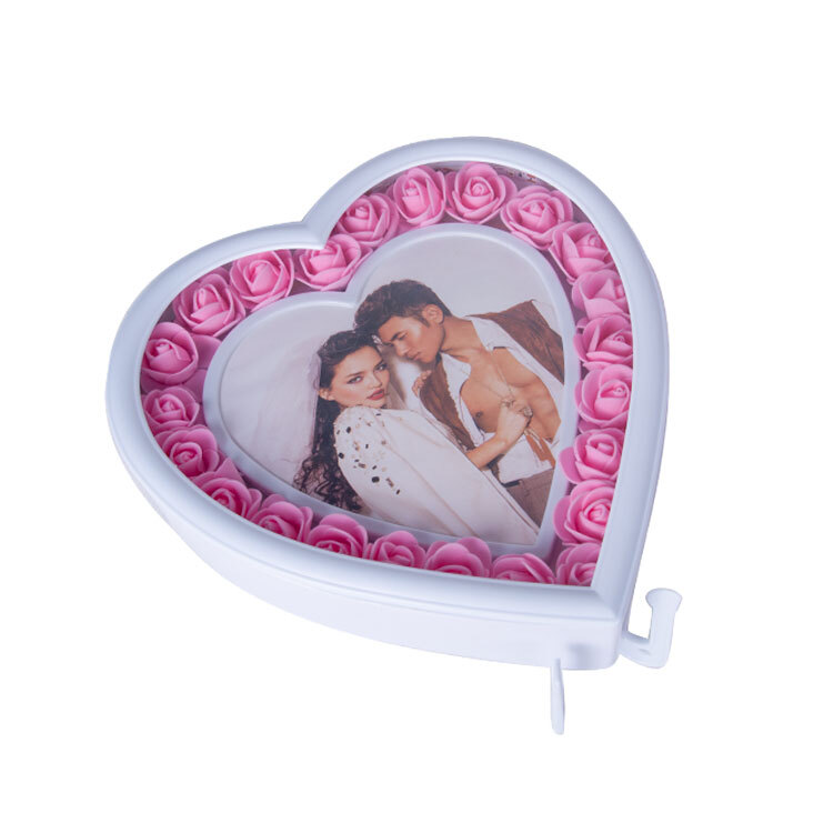 Led Işıklı Güllü Kalpli Fotoğraf Çerçeve - 4