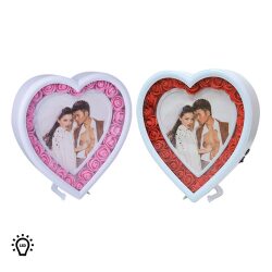 Led Işıklı Güllü Kalpli Fotoğraf Çerçeve - 1