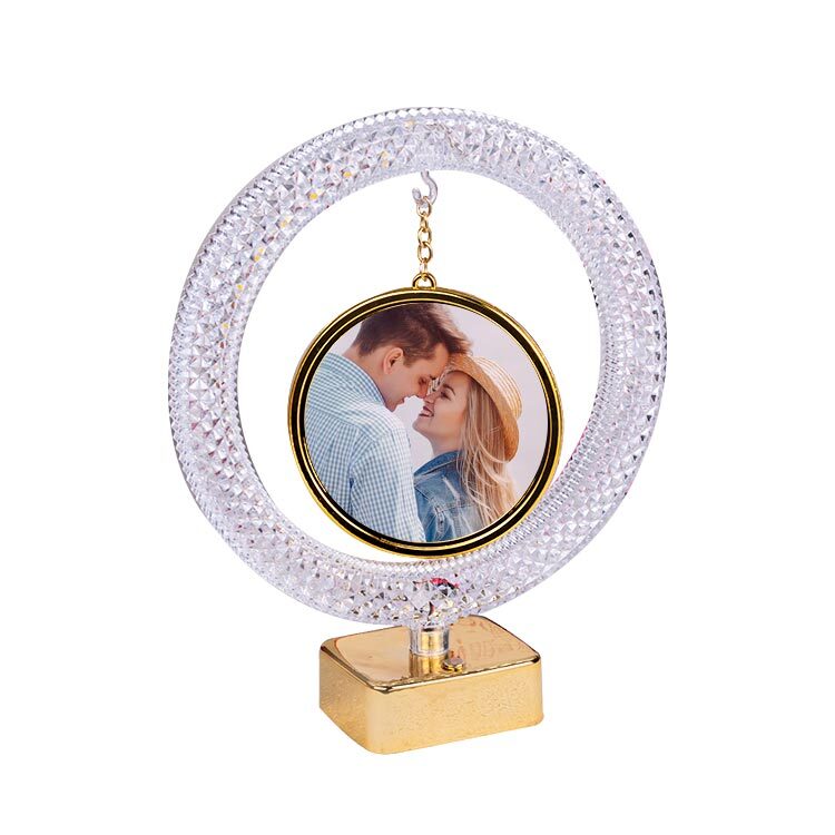 Led Işıklı Kristal Yuvarlak Çember Fotoğraf Çerçevesi - 8