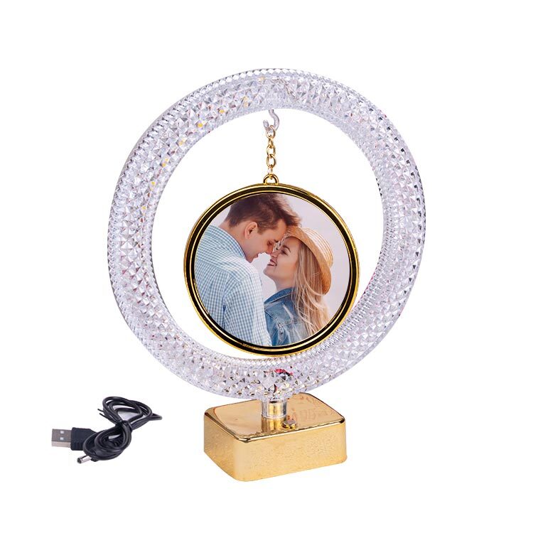Led Işıklı Kristal Yuvarlak Çember Fotoğraf Çerçevesi - 1