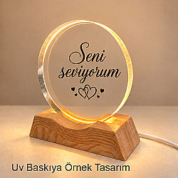 Led Işıklı Yuvarlak Cam - Uv Baskıya Uygun - 3