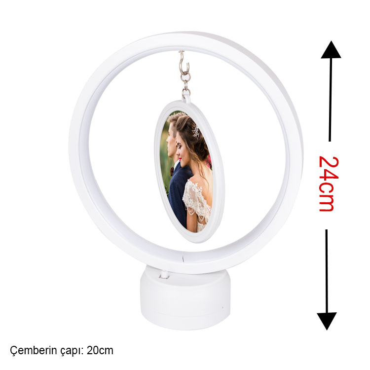 Led Işıklı Yuvarlak Fotoğraf Çerçevesi - 6