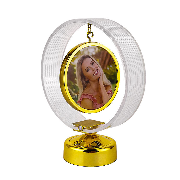 Ledli Anı Çemberi Fotoğraflı Abajur - 18x21cm - 1
