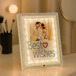 Ledli Best Wishes Fotoğraf Çerçevesi - 18x23cm - NobbyStar (1)