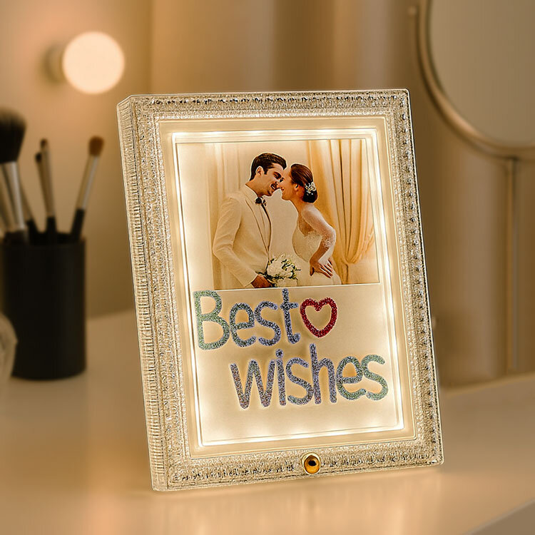 Ledli Best Wishes Fotoğraf Çerçevesi - 18x23cm - 2