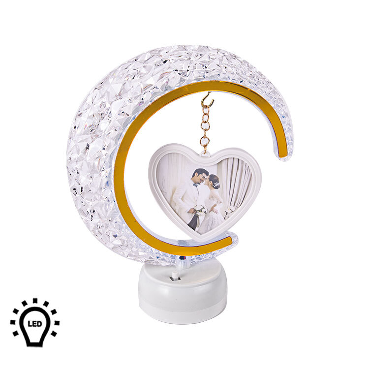Led'li Kalpli Hilal Fotoğraf Çerçevesi - 1