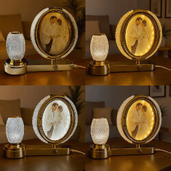 Ledli Kristal Vazolu Fotoğraf Çerçevesi - 25x28cm - 2