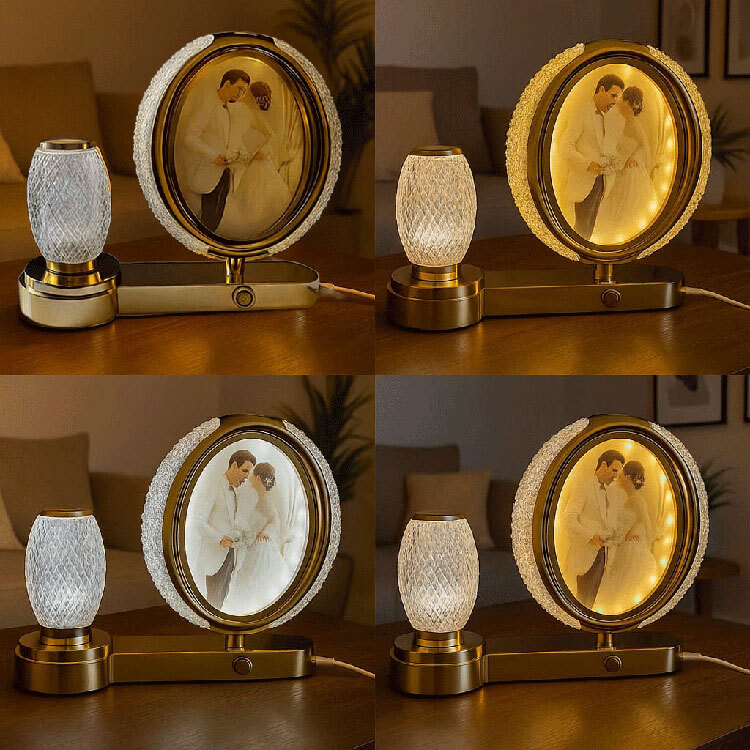 Ledli Kristal Vazolu Fotoğraf Çerçevesi - 25x28cm - 2
