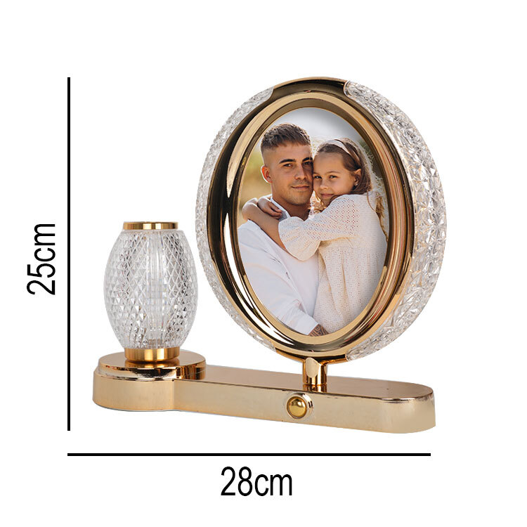 Ledli Kristal Vazolu Fotoğraf Çerçevesi - 25x28cm - 3