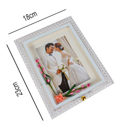 Ledli Pembe Çiçekli Fotoğraf Çerçevesi - 18x23cm - 4