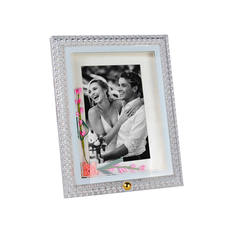 Ledli Pembe Çiçekli Fotoğraf Çerçevesi - 18x23cm - 1