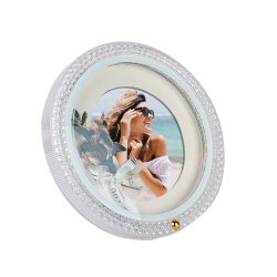 Ledli Yuvarlak Çiçek Buketi Fotoğraf Çerçevesi - 23cm - 6