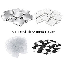 Magnetli Kare Buton Rozet Seti 50 mm - 100 Adet - Eski Tip V1 - Goldpix