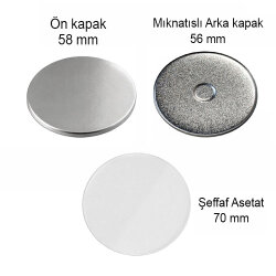 Magnetli Yuvarlak Buton Rozet Seti 58mm - 100 Adet - 3