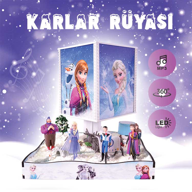 Karlar Ülkesi Masal Anlatan Teraryum Abajur Gece Lambası - 2
