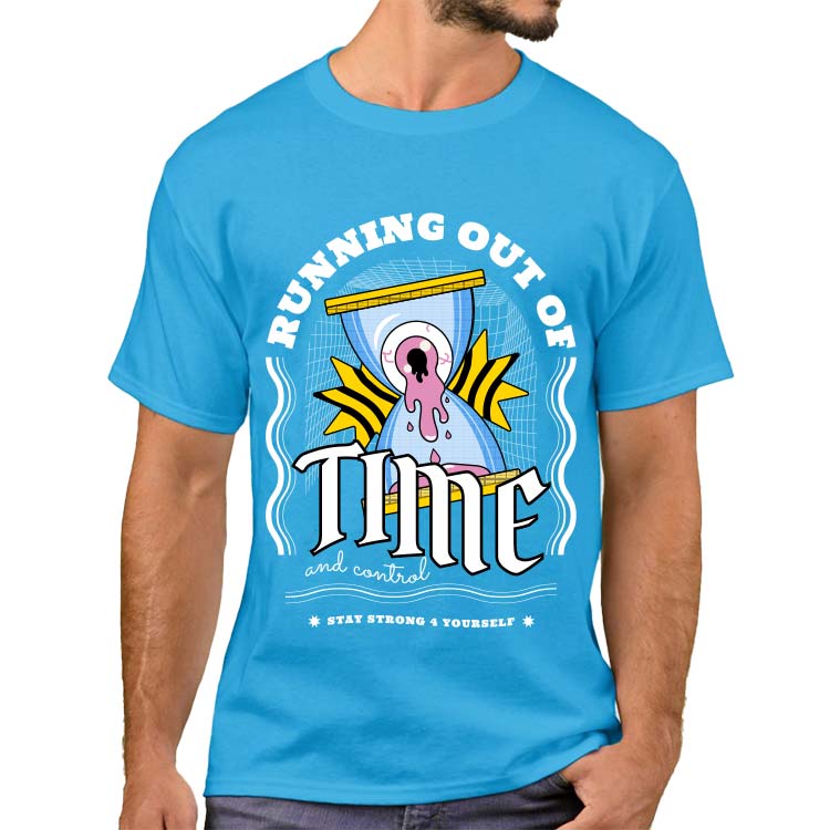 Mavi T-Shirt %100 Pamuklu - 2