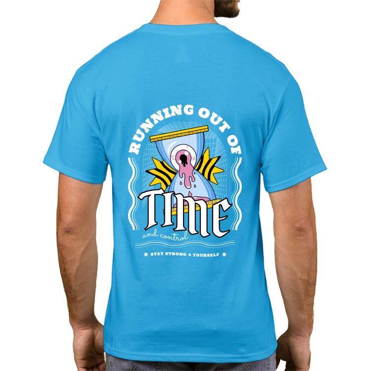 Mavi T-Shirt %100 Pamuklu - 4