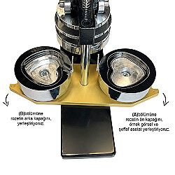 Metal Kalpli Buton Rozet Pres Baskı Makinesi - 52x57mm - 3