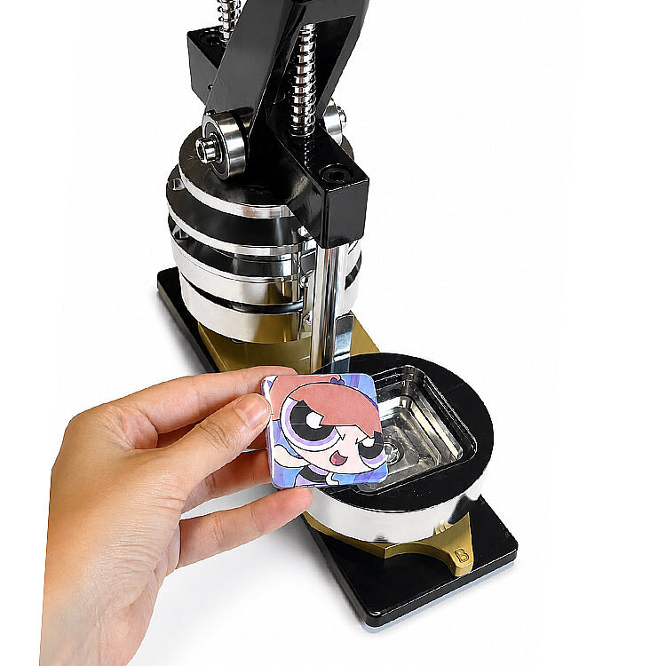 Metal Kare Buton Rozet Pres Baskı Makinesi - 50x50mm - 2