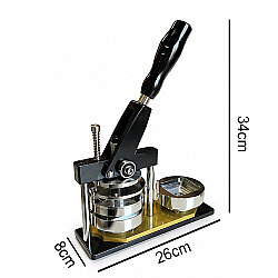 Metal Kare Buton Rozet Pres Baskı Makinesi - 50x50mm - 4